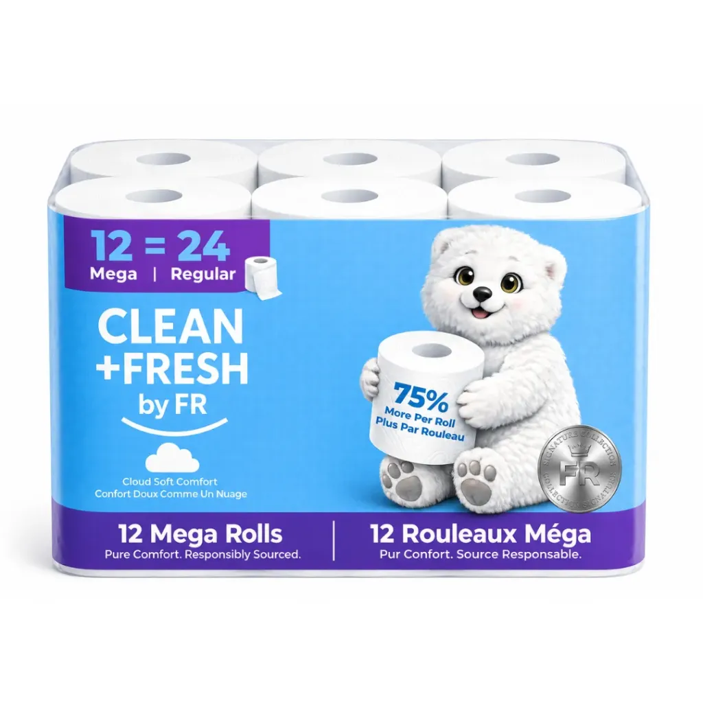 Clean + Fresh 12 Pack Toilet Paper
